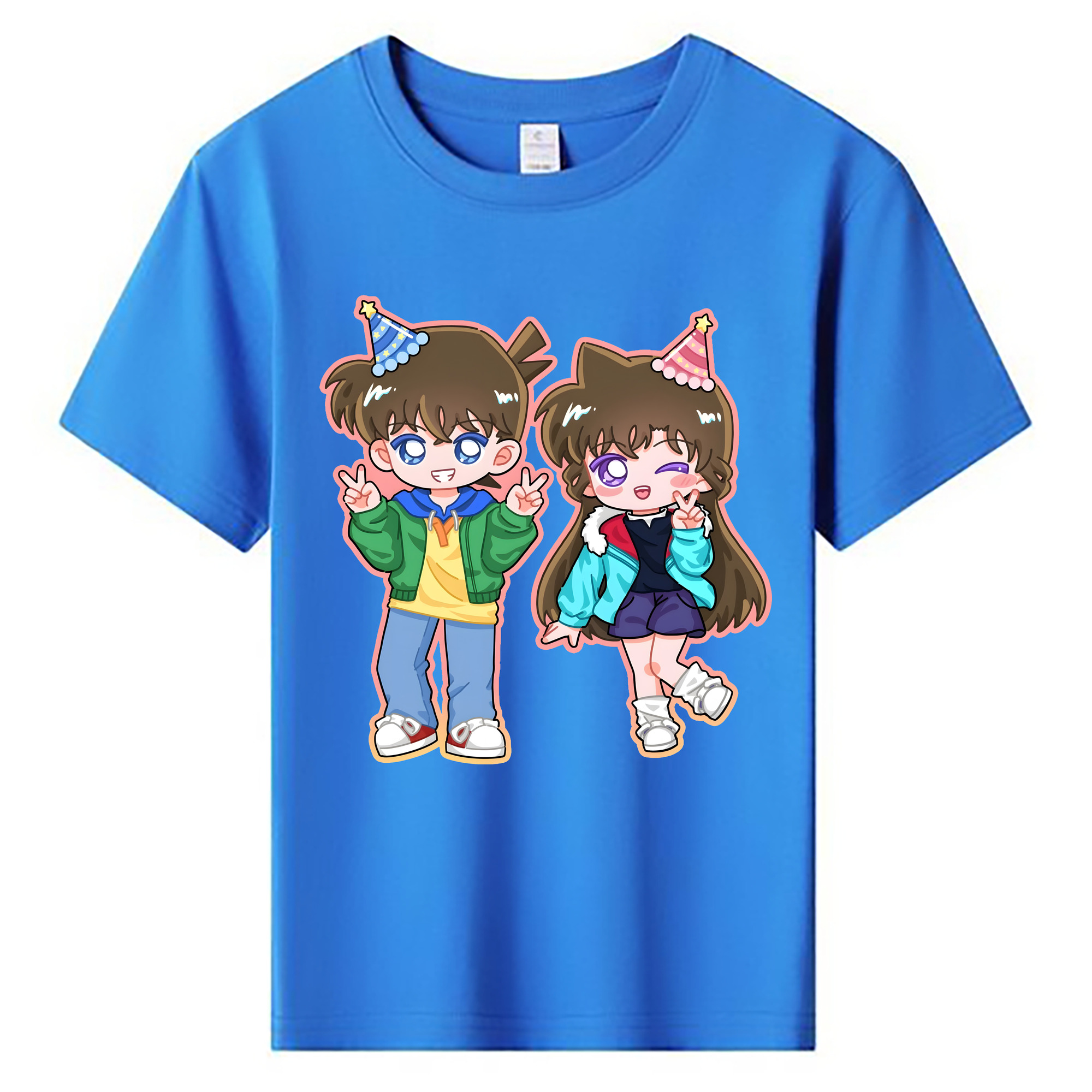 （画像用） 名探偵コナン 毛利 蘭 もうり らん、モーリ ラン Detective Conan Rachel Moore 綿100％キッズTシャツ（フロントプリント）